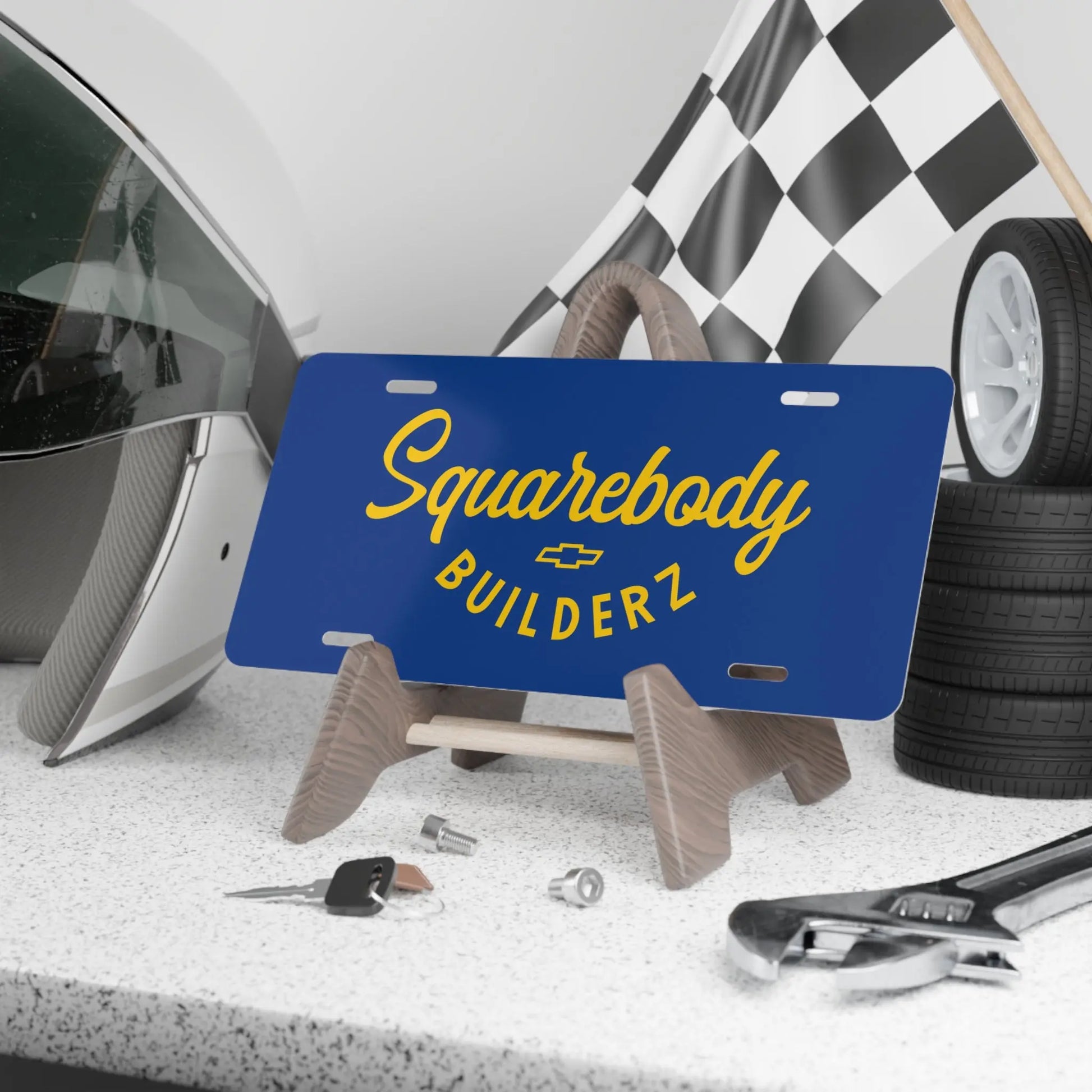 Squarebody Builderz license plate Printify