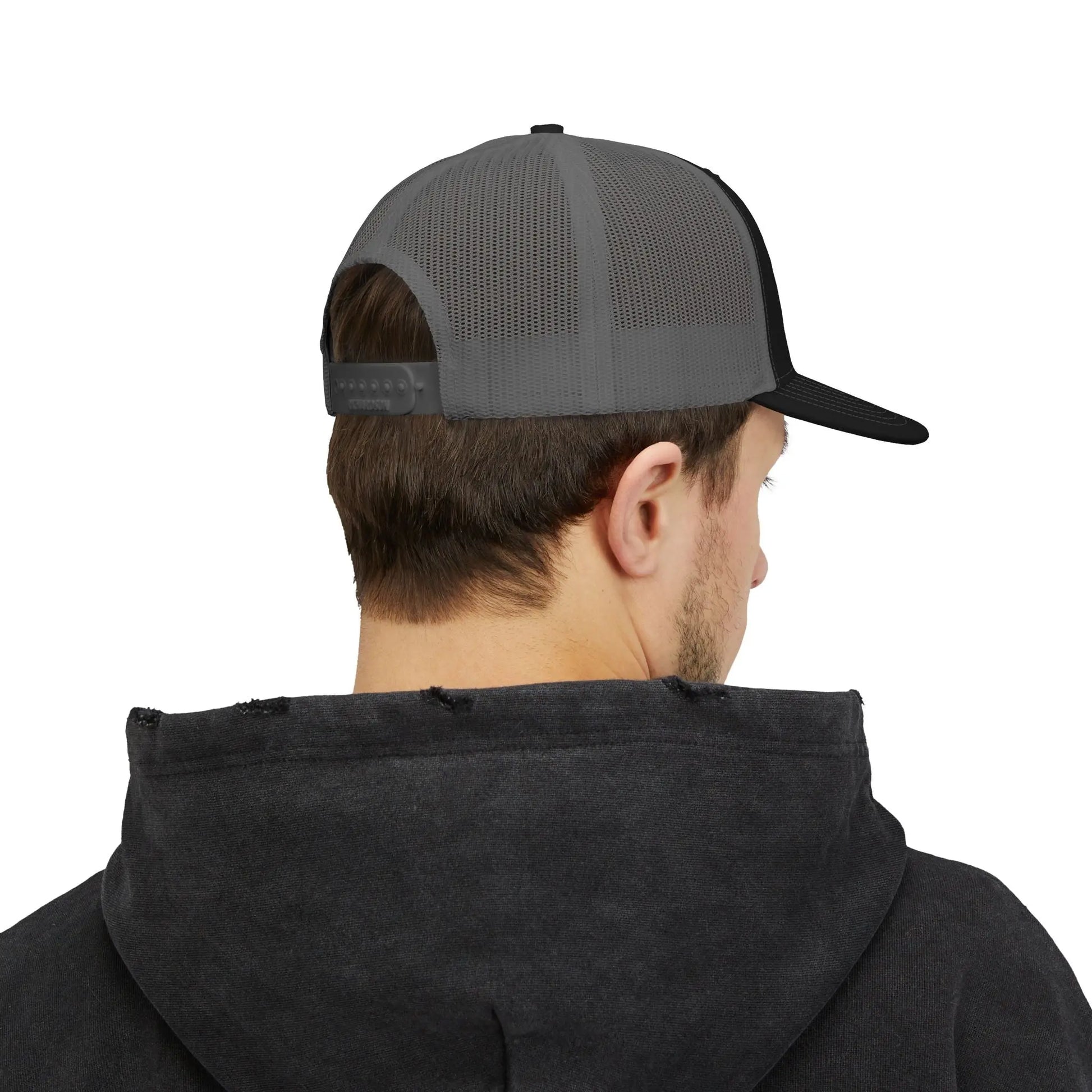 Squarebody Builderz license plate snapback hat ROUND BILL - Embroidered Cap for Car Enthusiasts Printify