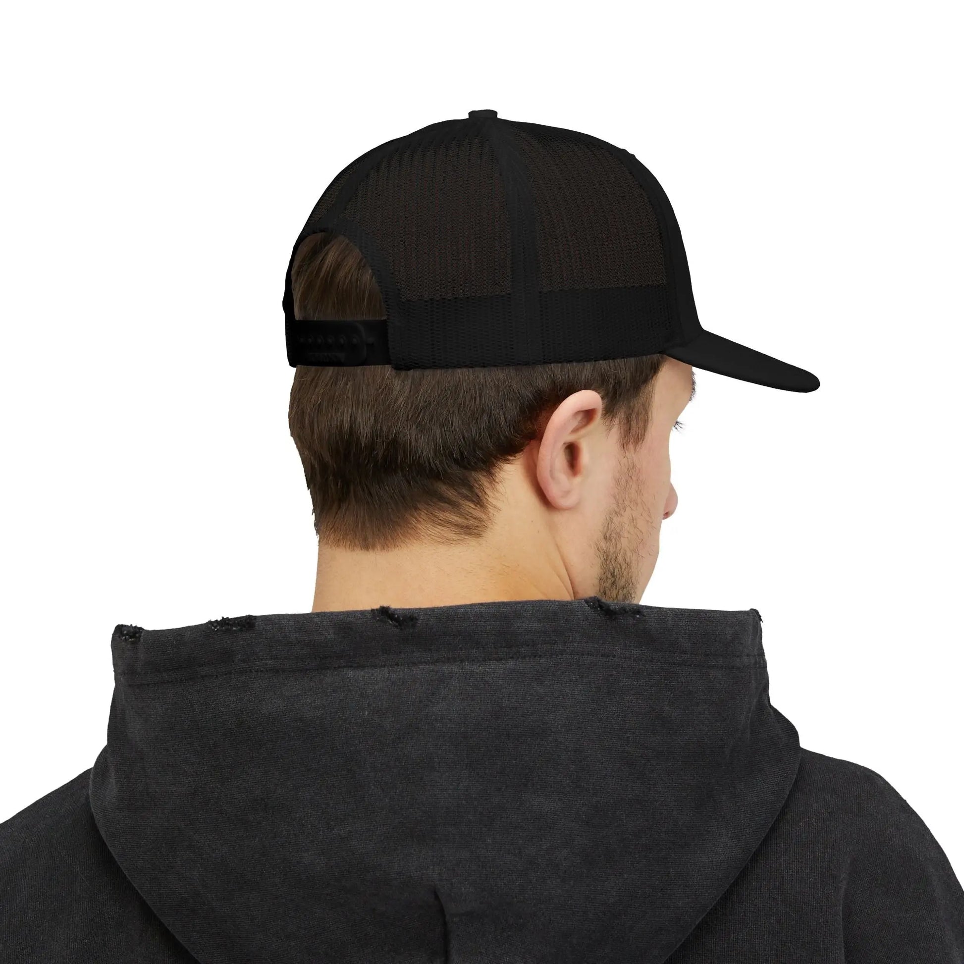 Squarebody Builderz license plate snapback hat ROUND BILL - Embroidered Cap for Car Enthusiasts Printify