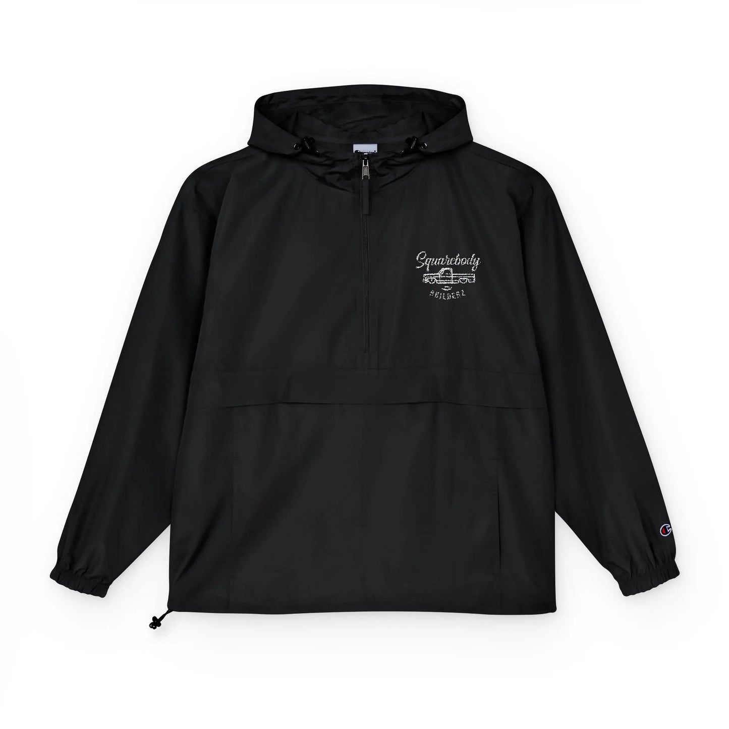 Squarebody Builderz logo with truck CHAMPION WINDBREAKER jacket Printify
