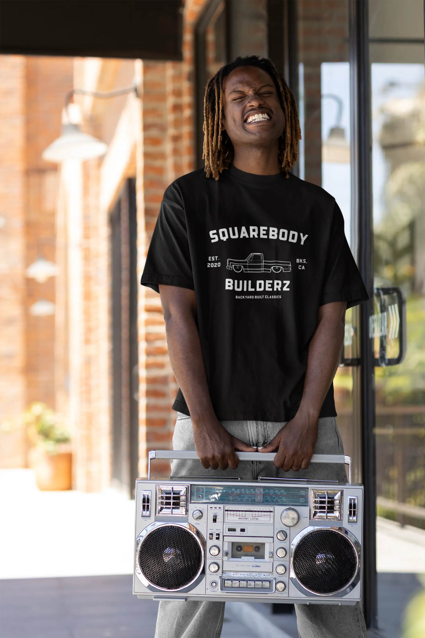 Squarebody C10 Backyard built Logo Tshirt Oversized Box Tee Printify