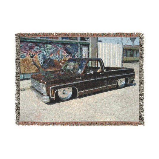 Squarebody Chevy C10 Throw Blanket - Woven Blanket Printify