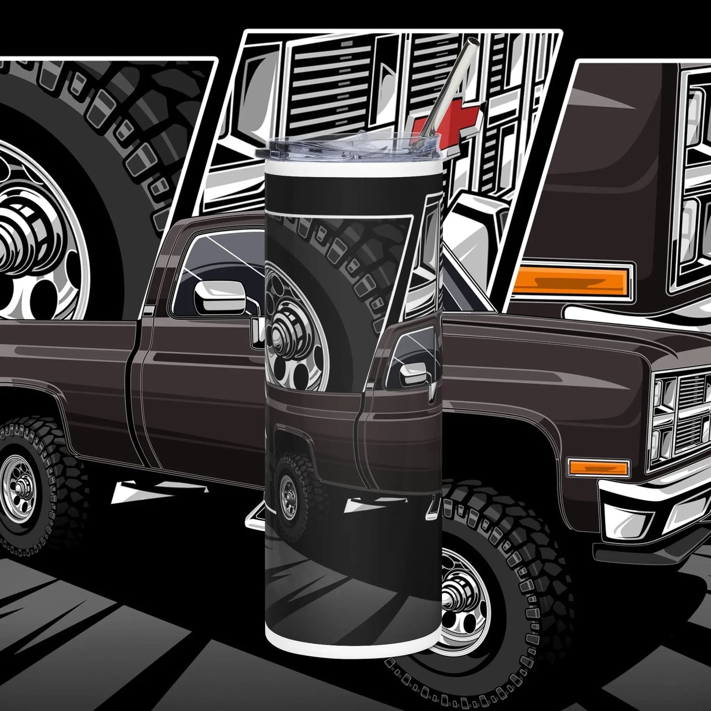 Squarebody Chevy K5 20oz Tumbler Stainless Steel Travel Cup Printify