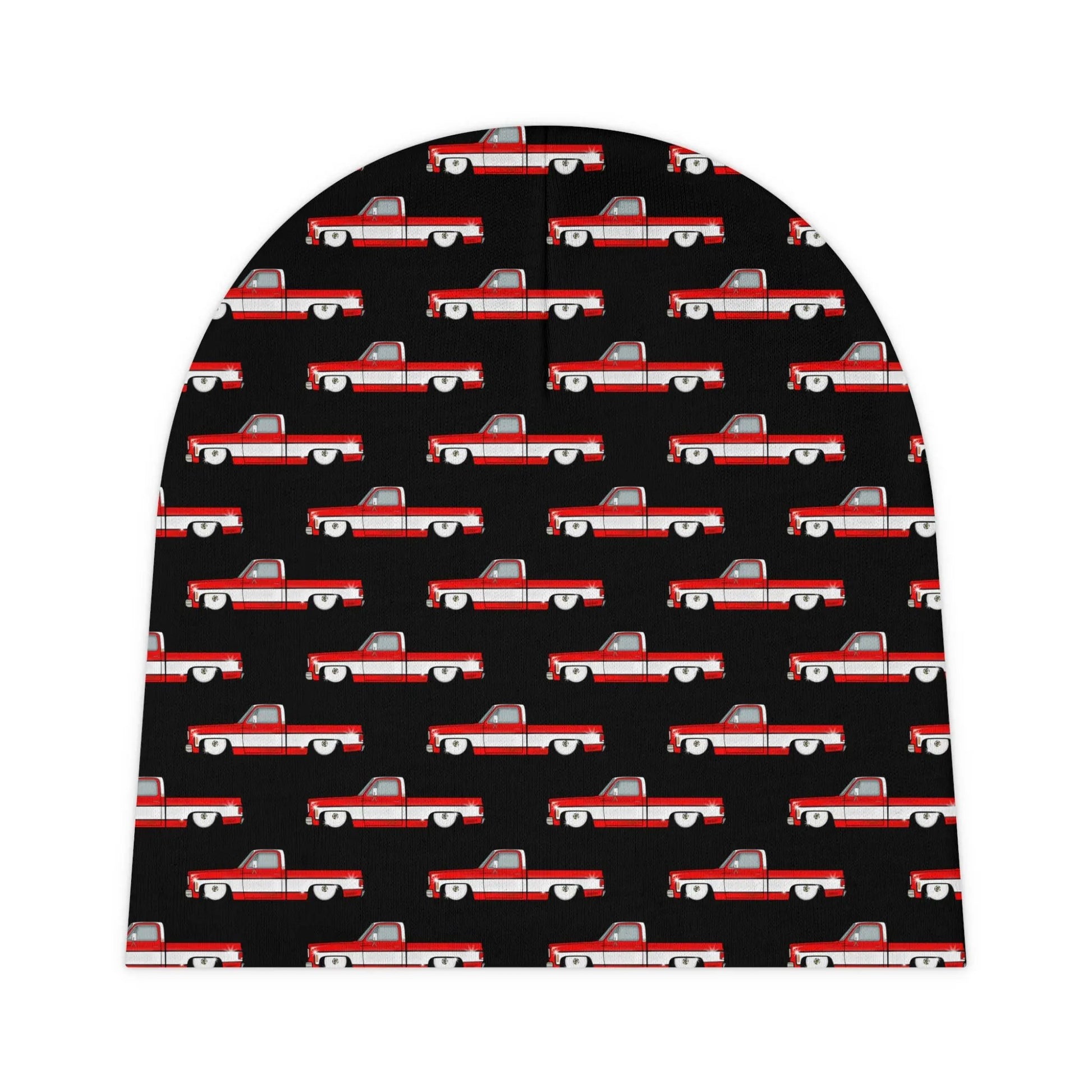 Vintage Squarebody C10 Truck Baby Beanie, Plush Infant Hat, Cute Newborn Gift, Toddler Beanie, Baby Shower Essentials Printify