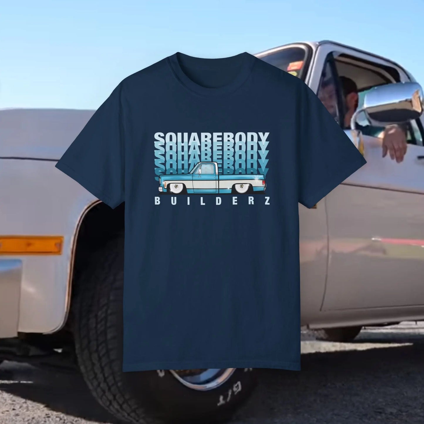 Vintage Wash Chevy C10 T-Shirt blue/wht Printify