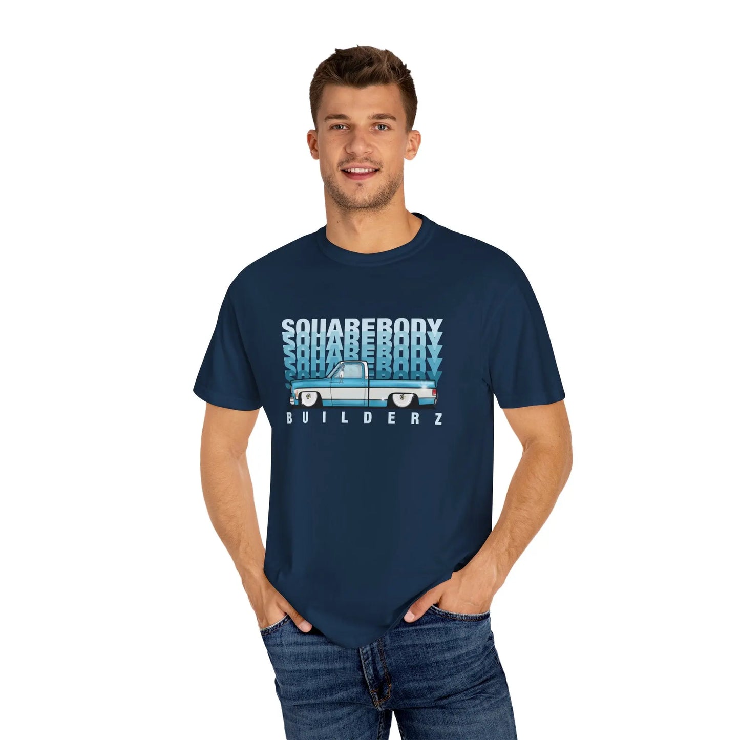 Vintage Wash Chevy C10 T-Shirt blue/wht Printify