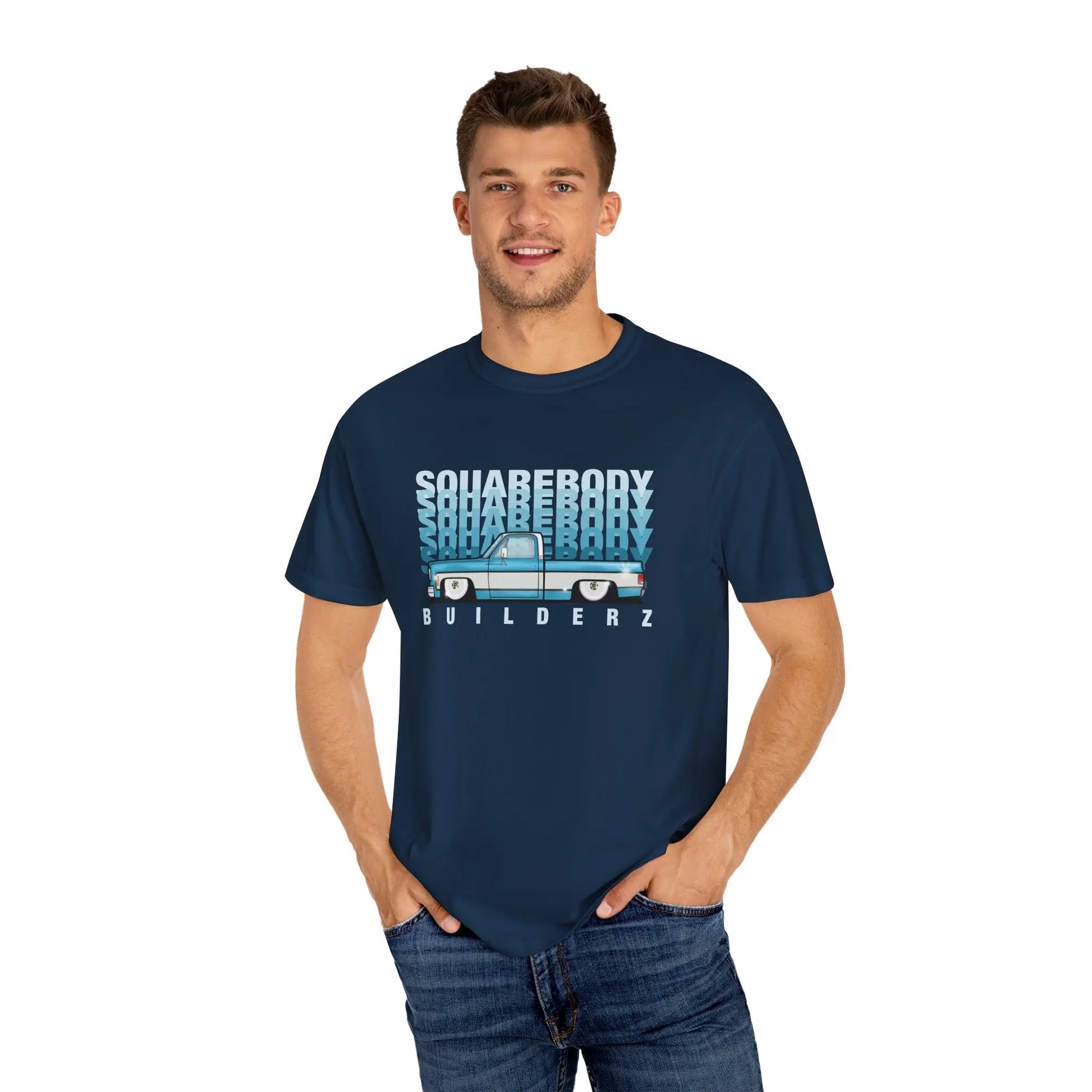 Vintage Wash Chevy C10 T-Shirt blue/wht Printify