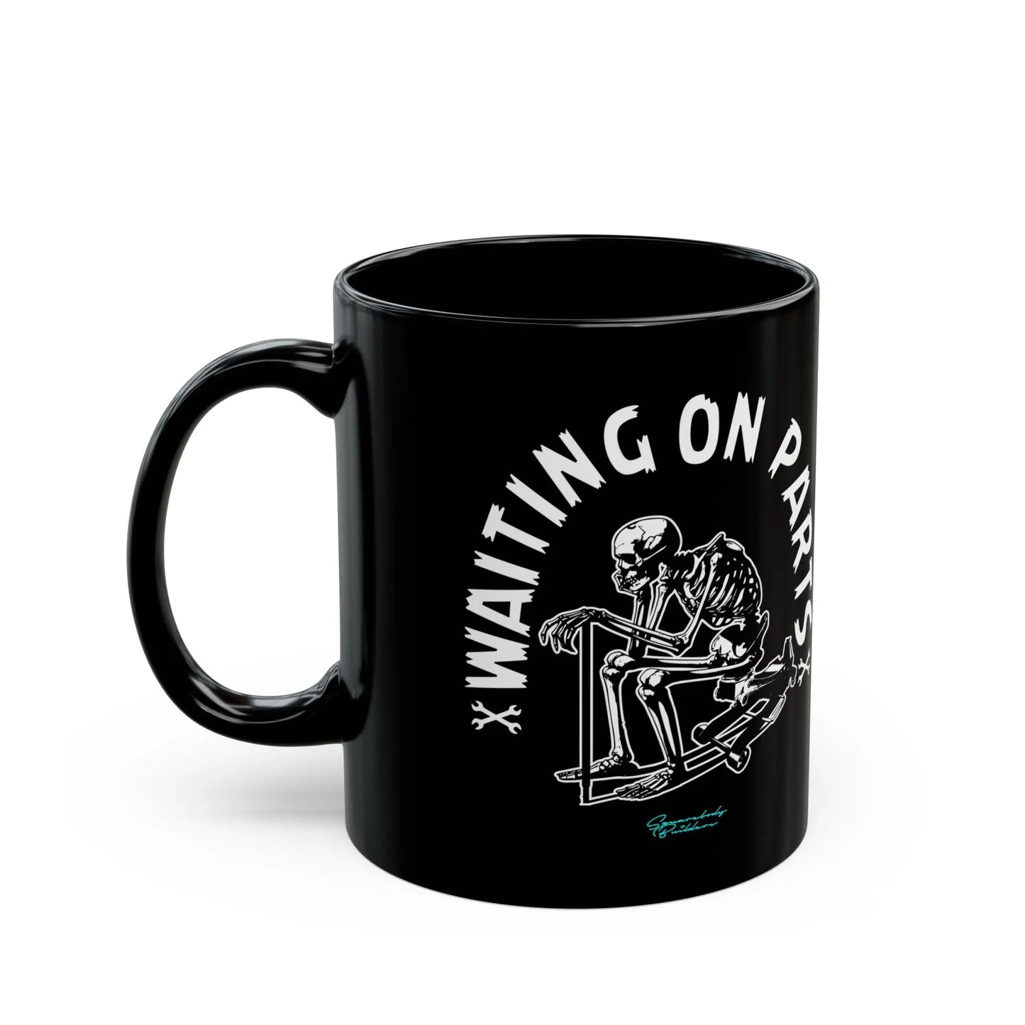 "Waiting on Parts" Skeleton Mug  - Perfect for Coffee Lovers Printify