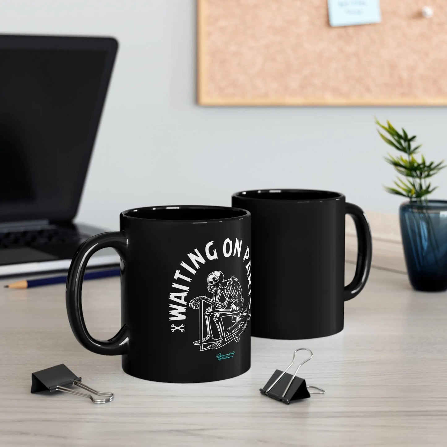 "Waiting on Parts" Skeleton Mug  - Perfect for Coffee Lovers Printify