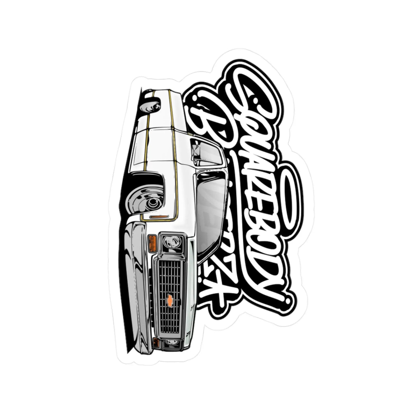 White 77 C10 Squarebody Kiss-Cut Vinyl Decal Printify